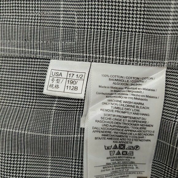 Brooks Brothers Mens Shirt 34 17-1/2 Button Up Long Sleeve Supima Cotton Gray - Picture 10 of 10